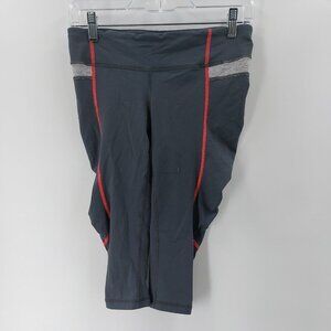 Lululemon gray cropped pants ruched sides Size 6